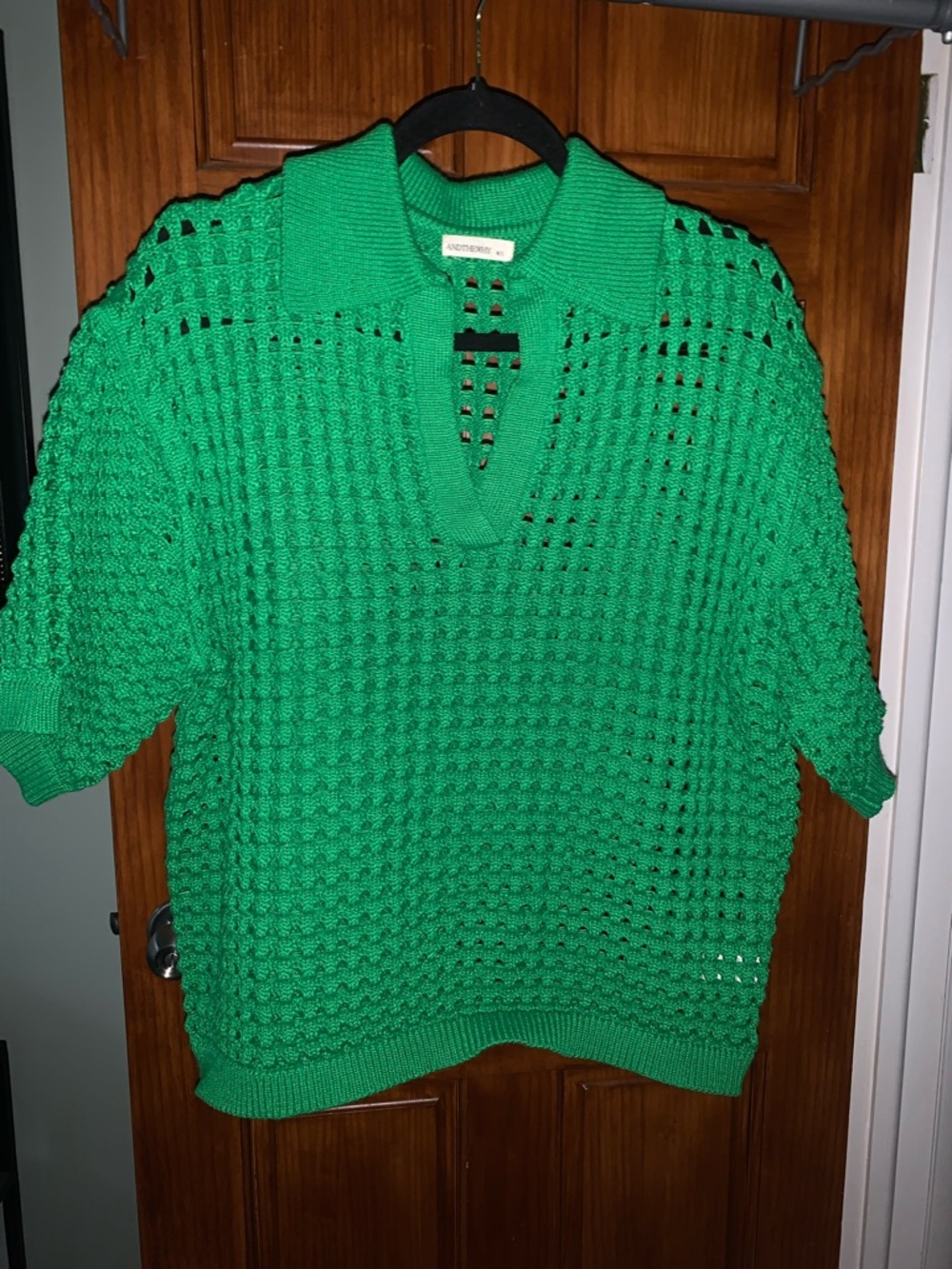 Crochet Knit Polo Shirt/Sweater